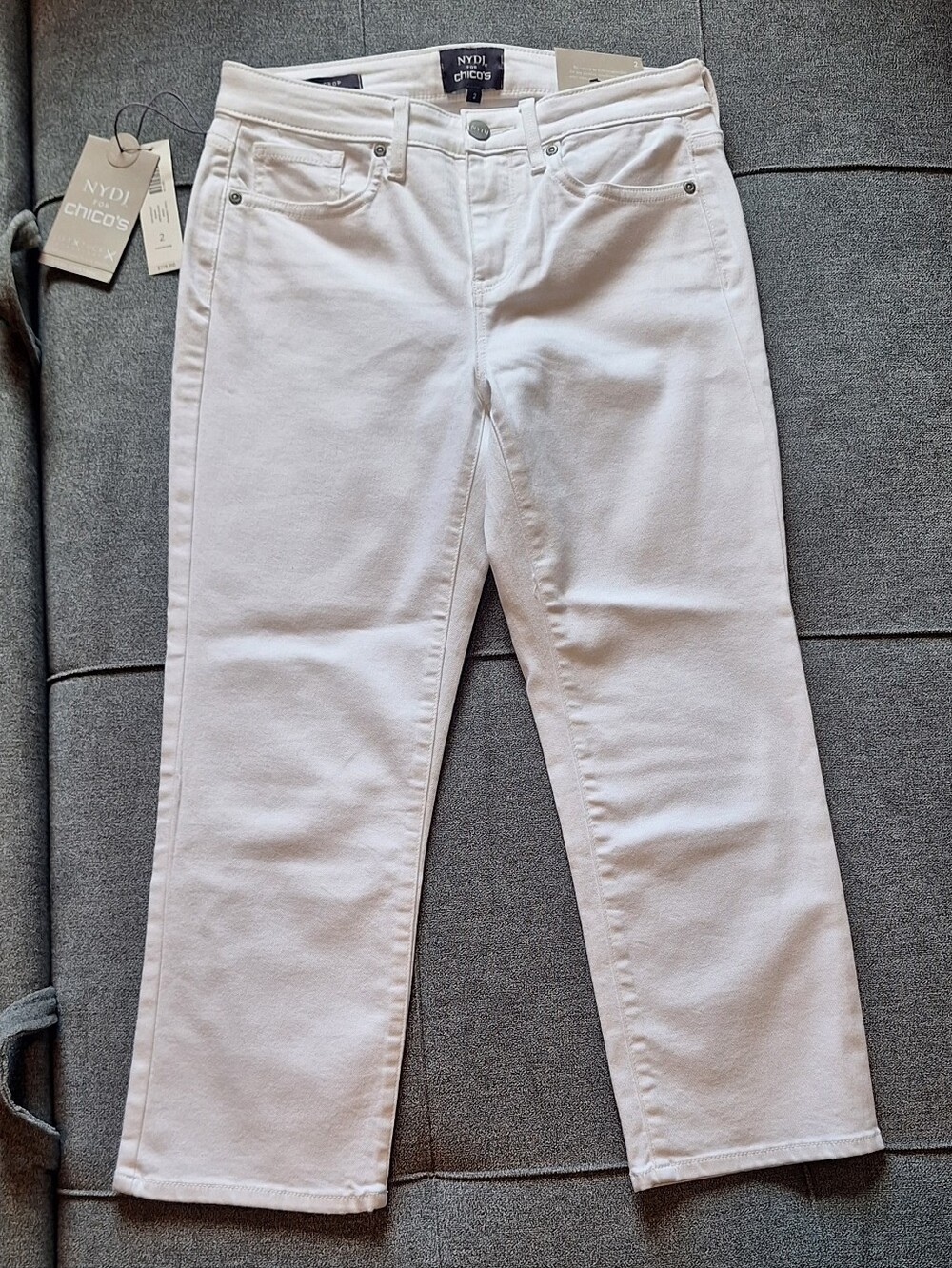 NYDJ White Cropped Skinny Ankle Jeans Sz 2 NWT
